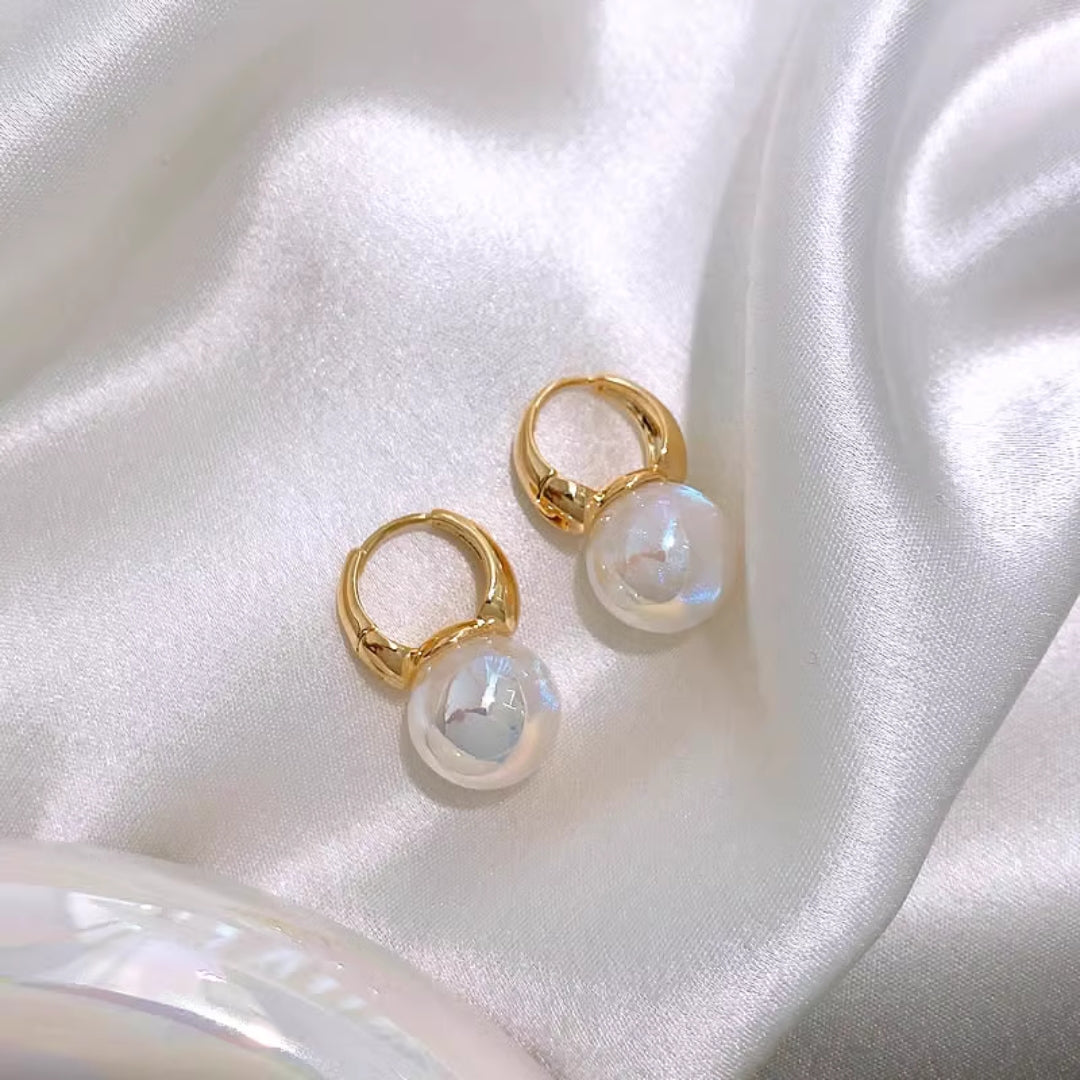 Cute Minimal Round Gold Plated Hoop Earrings