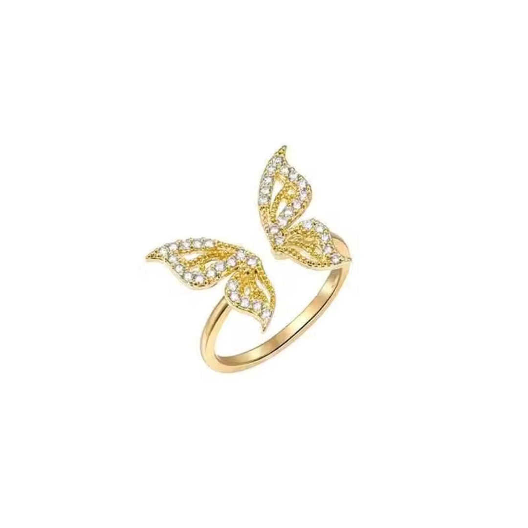 Shining Zircon Butterfly Ring