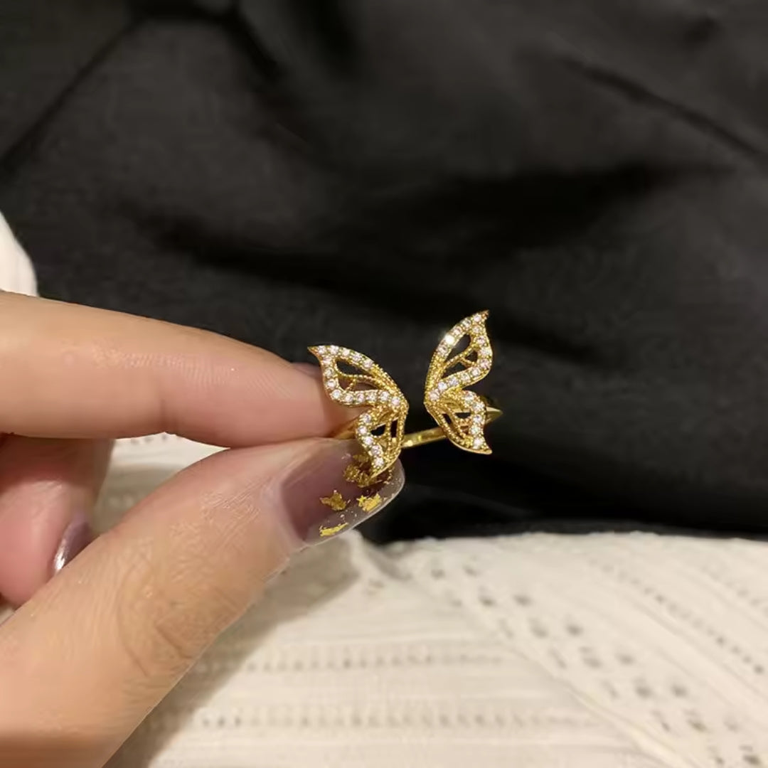 Shining Zircon Butterfly Ring