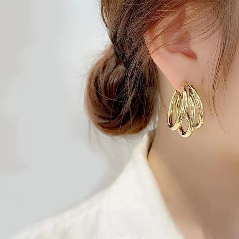 Multilayer C Shaped Triple Hoops