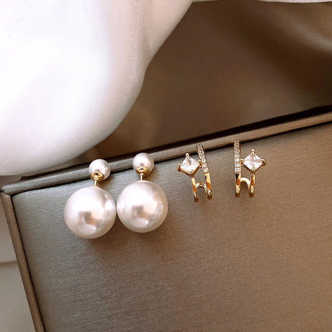 Gold Bohemian Pearl Detachable Earrings