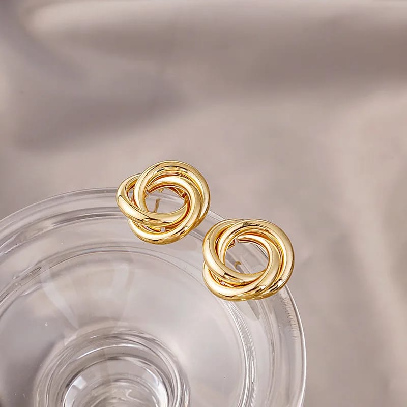 Simple Small Geometrical Golden Earrings