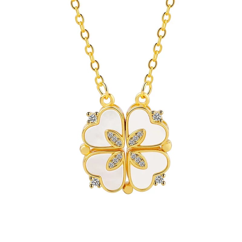 4 Clover Magnetic Enamel Pendent Necklace