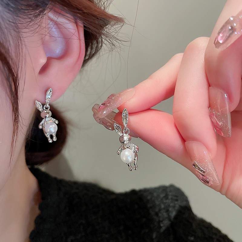 Silver Cute Rabbit Earrings