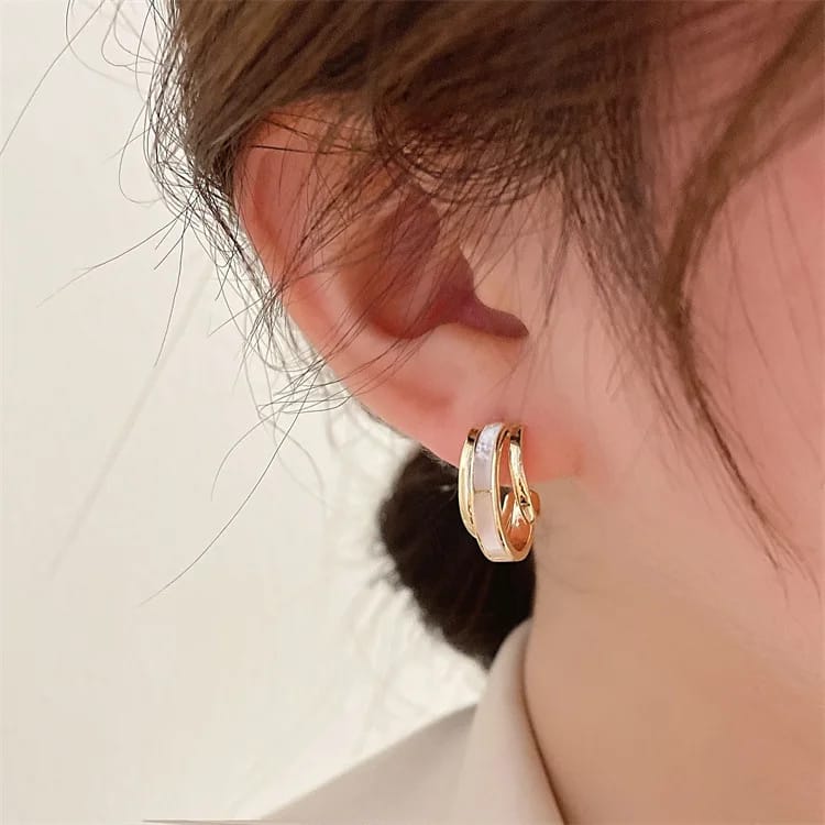 Vintage Style Geometrical Pattern Enamel Earrings