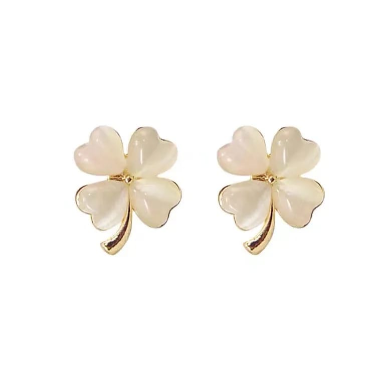 Cute Opal Four Leaf Clover Earrings