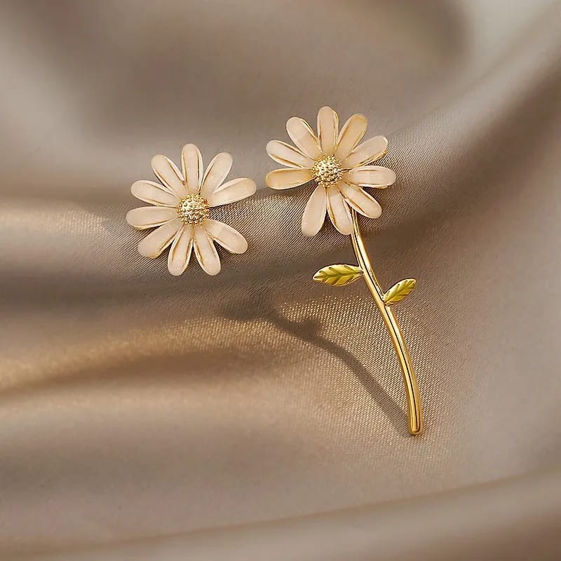 Golden Daisy Funky Earrings