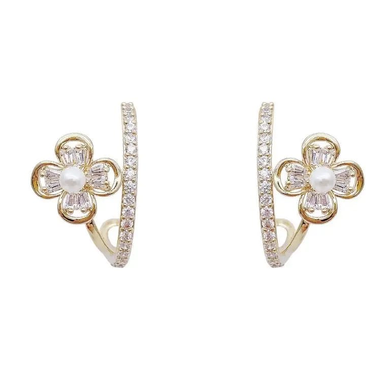 Delicate Diamonds Studded Flower Earrings