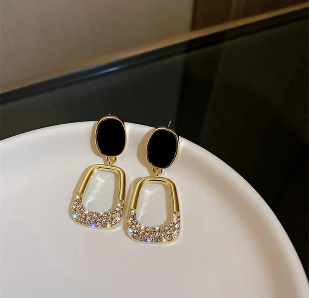 Geometrical Rhinestone Stud Earrings