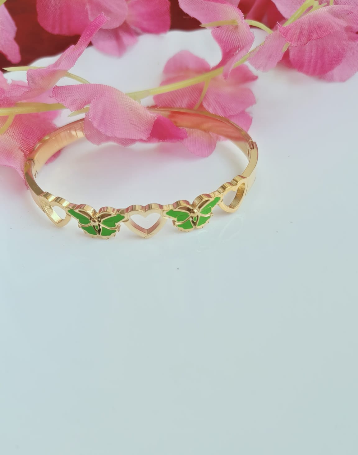 Green Butterfly Pattern Anti Tarnish Bracelet