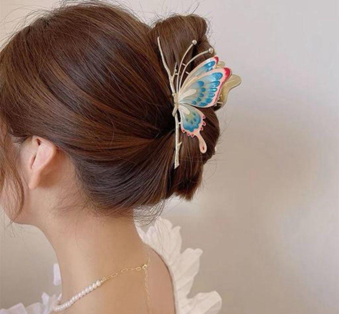 Colourful Metal Butterfly Hair Claw Clip