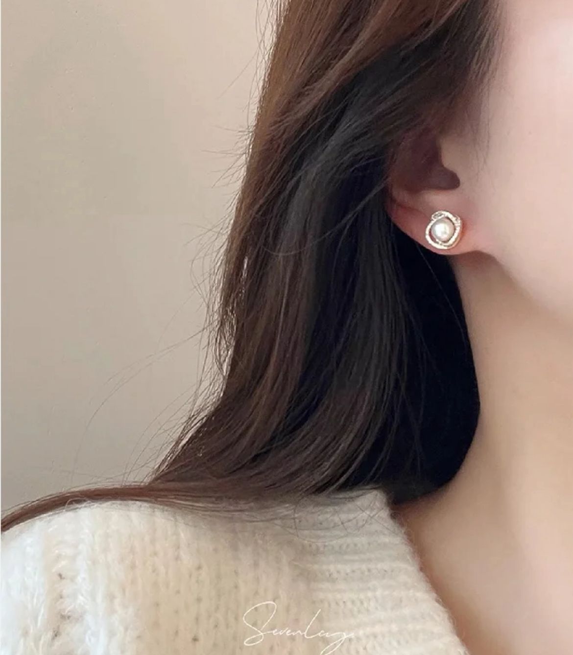 Vintage Alloy Simple Round Diamond Crystal Stud Earrings