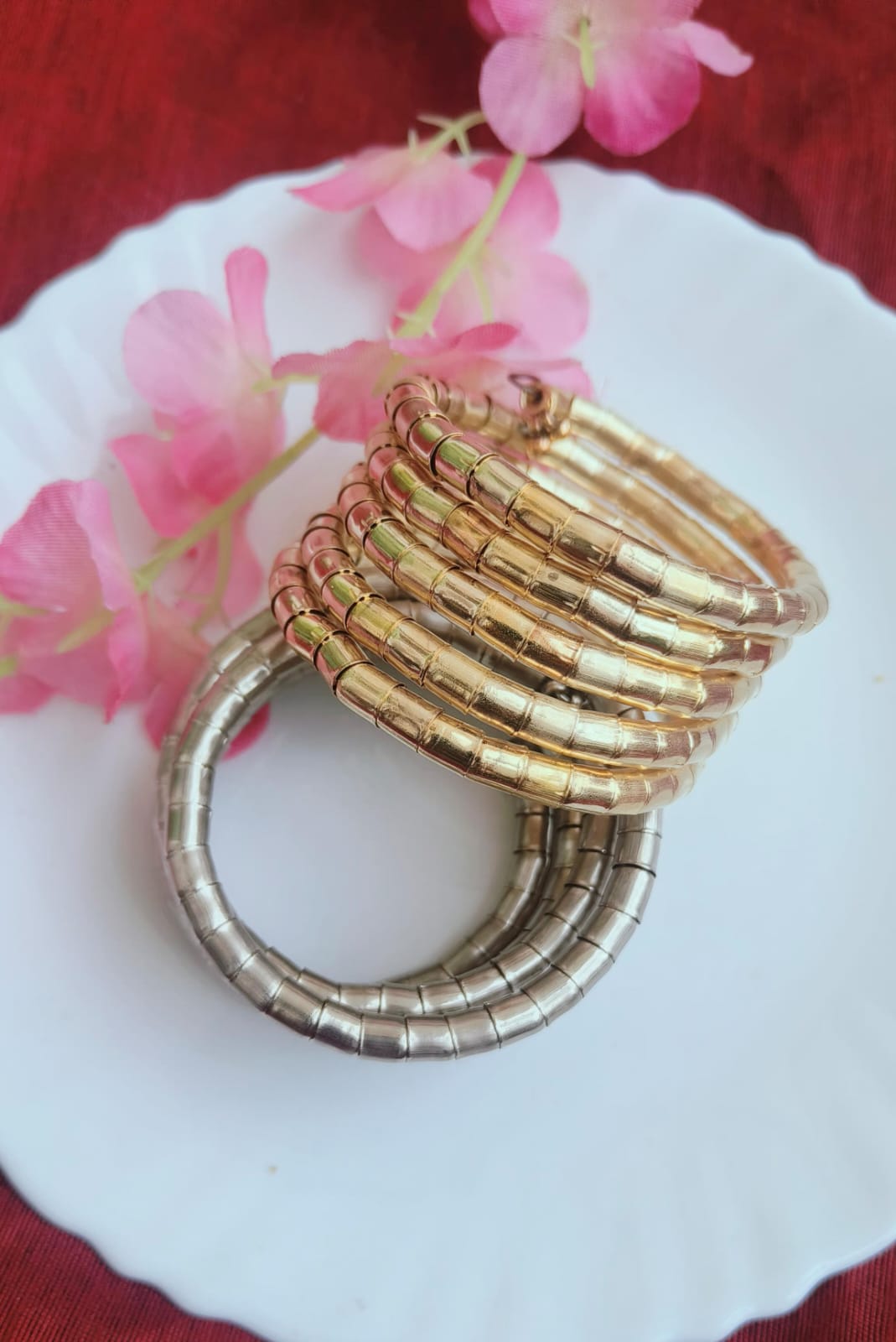 Spiral Metal Golden Bracelet