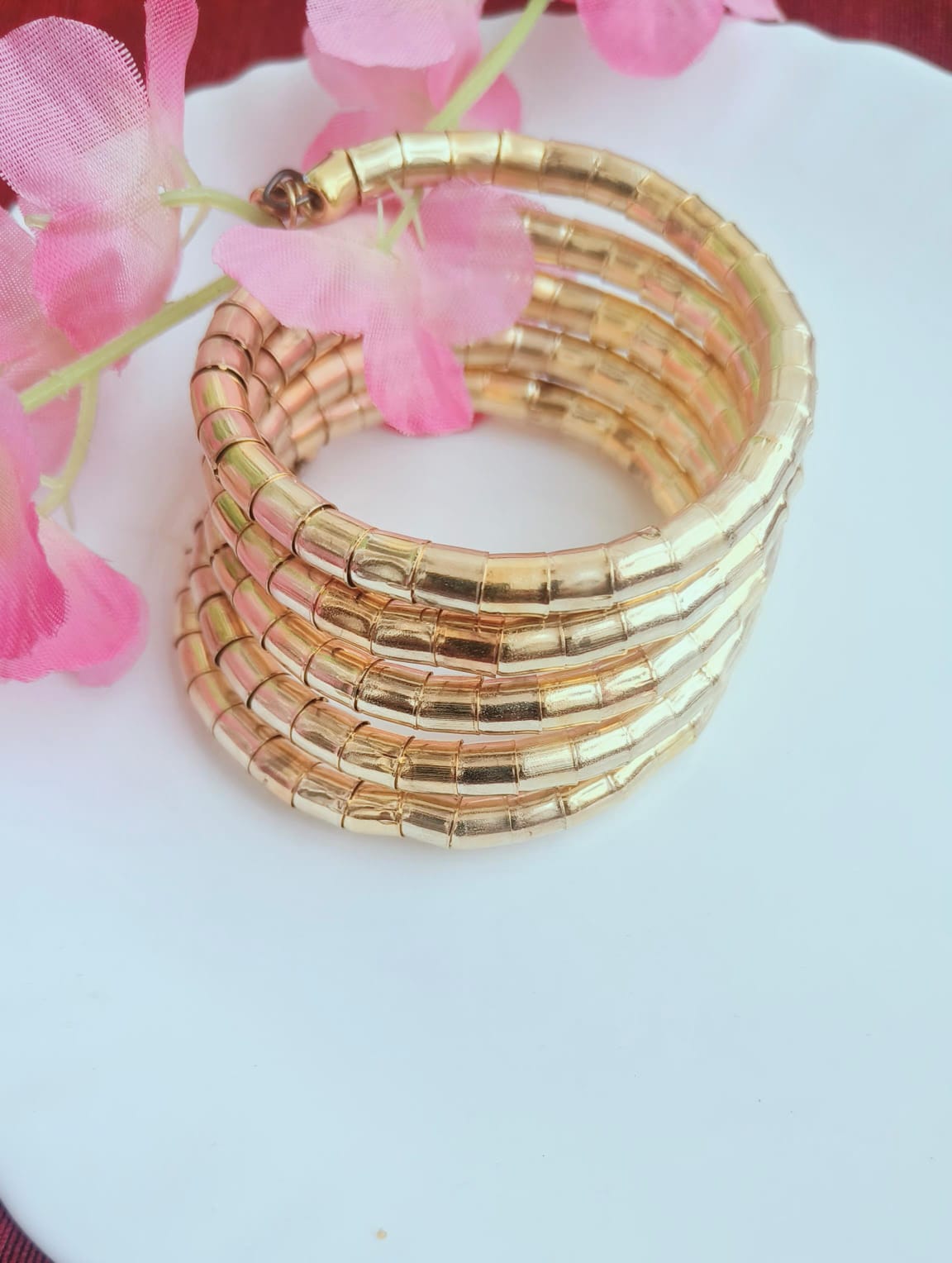 Spiral Metal Golden Bracelet